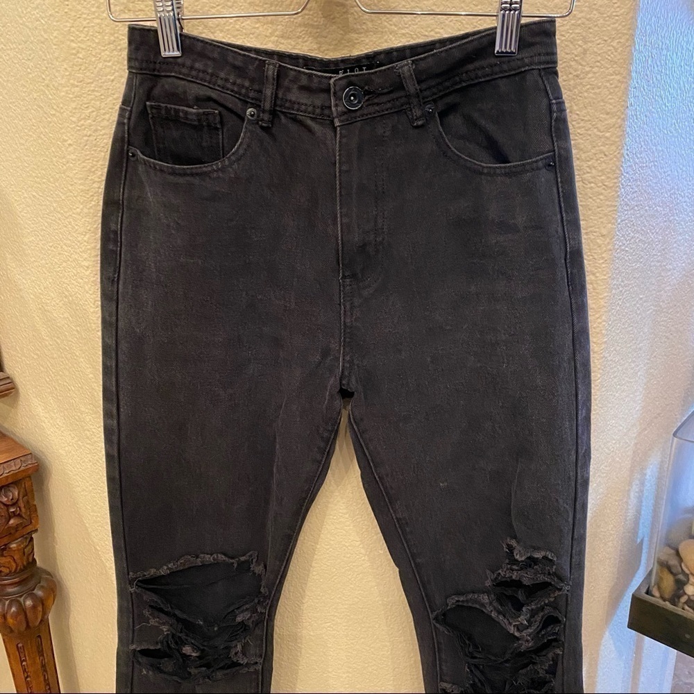 MISSGUIDED Riot Rigid High Rise Rip Jeans Size 4 - Picture 2 of 8